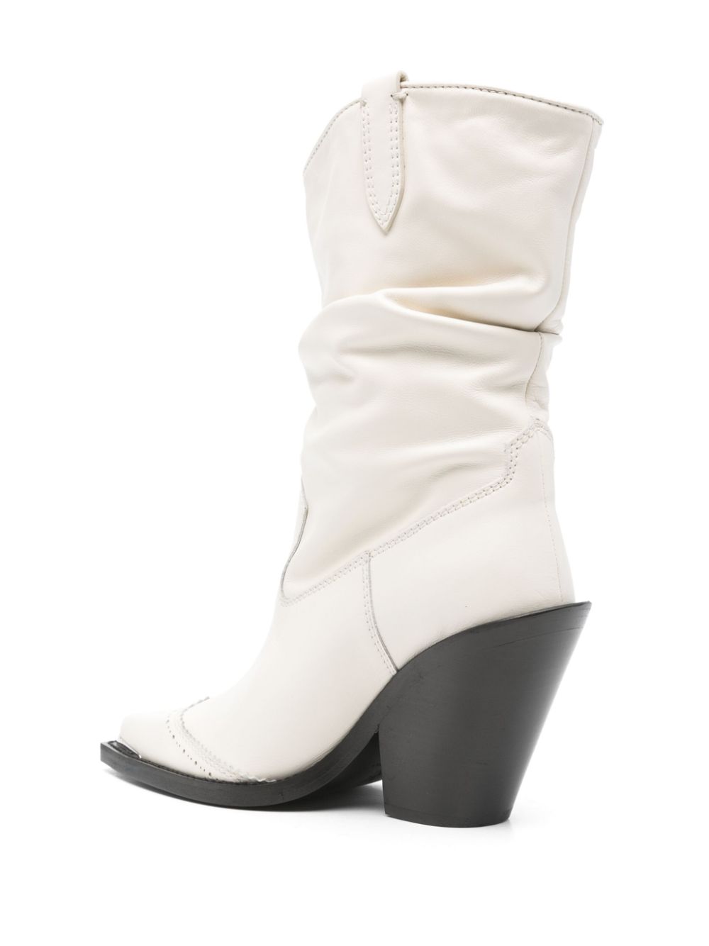 Shop Ermanno Scervino 95mm Texan Boots In White