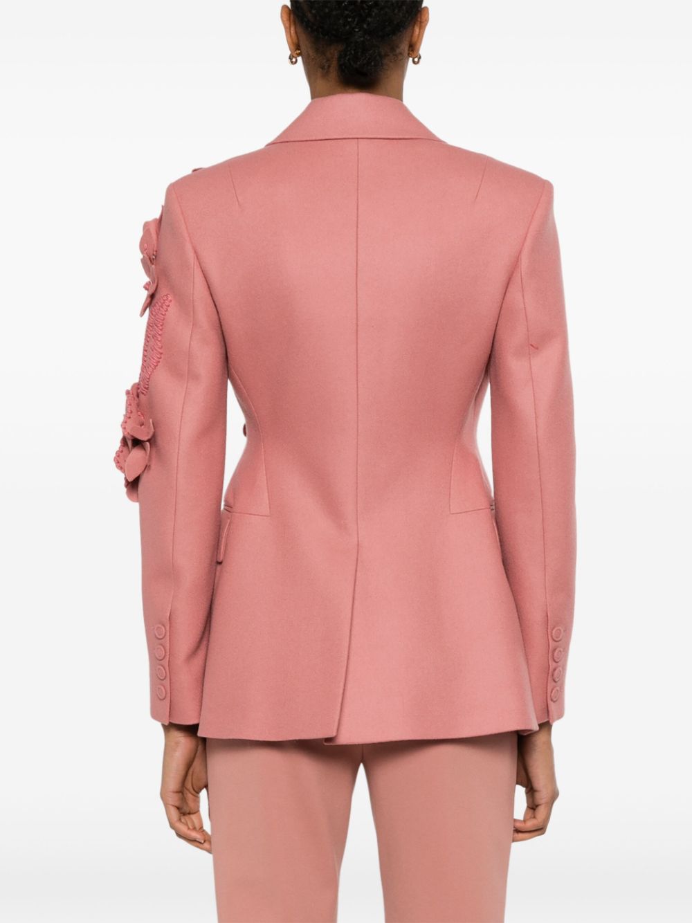 Ermanno Scervino Blazer met bloemenapplicatie Roze