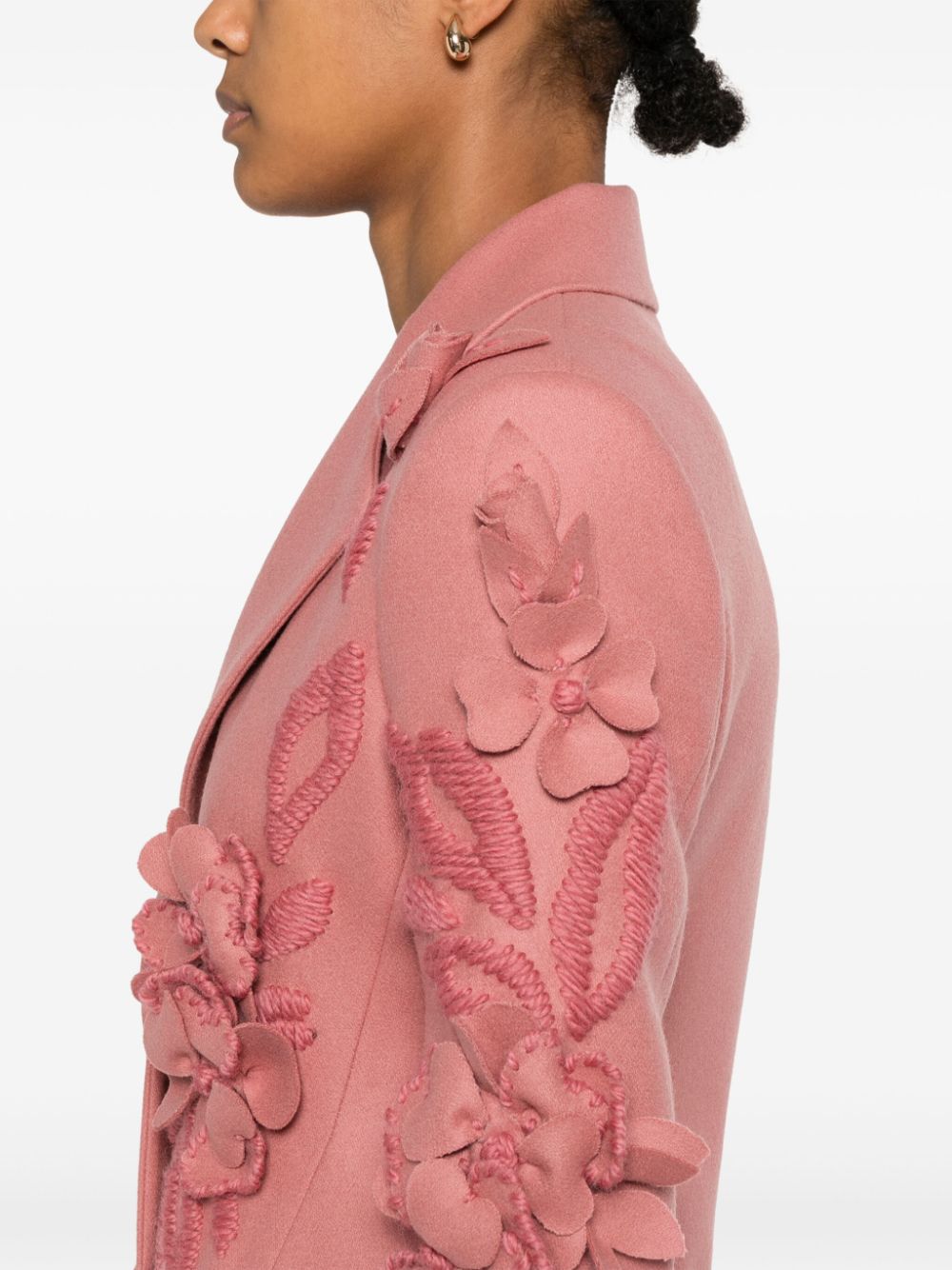 Ermanno Scervino Blazer met bloemenapplicatie Roze