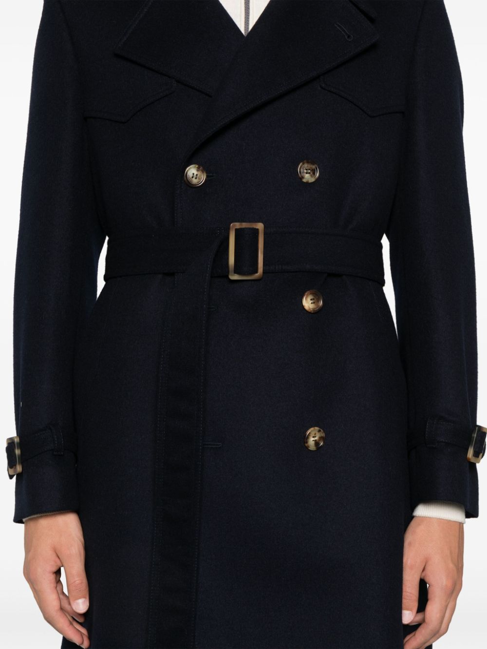 Shop Brunello Cucinelli Wool Coat In Blue