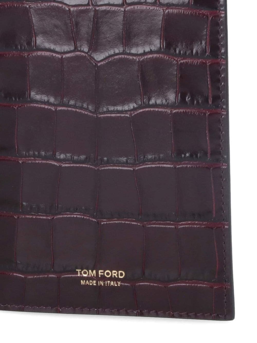 Shop Tom Ford Croc-embossed Wallet In Brown