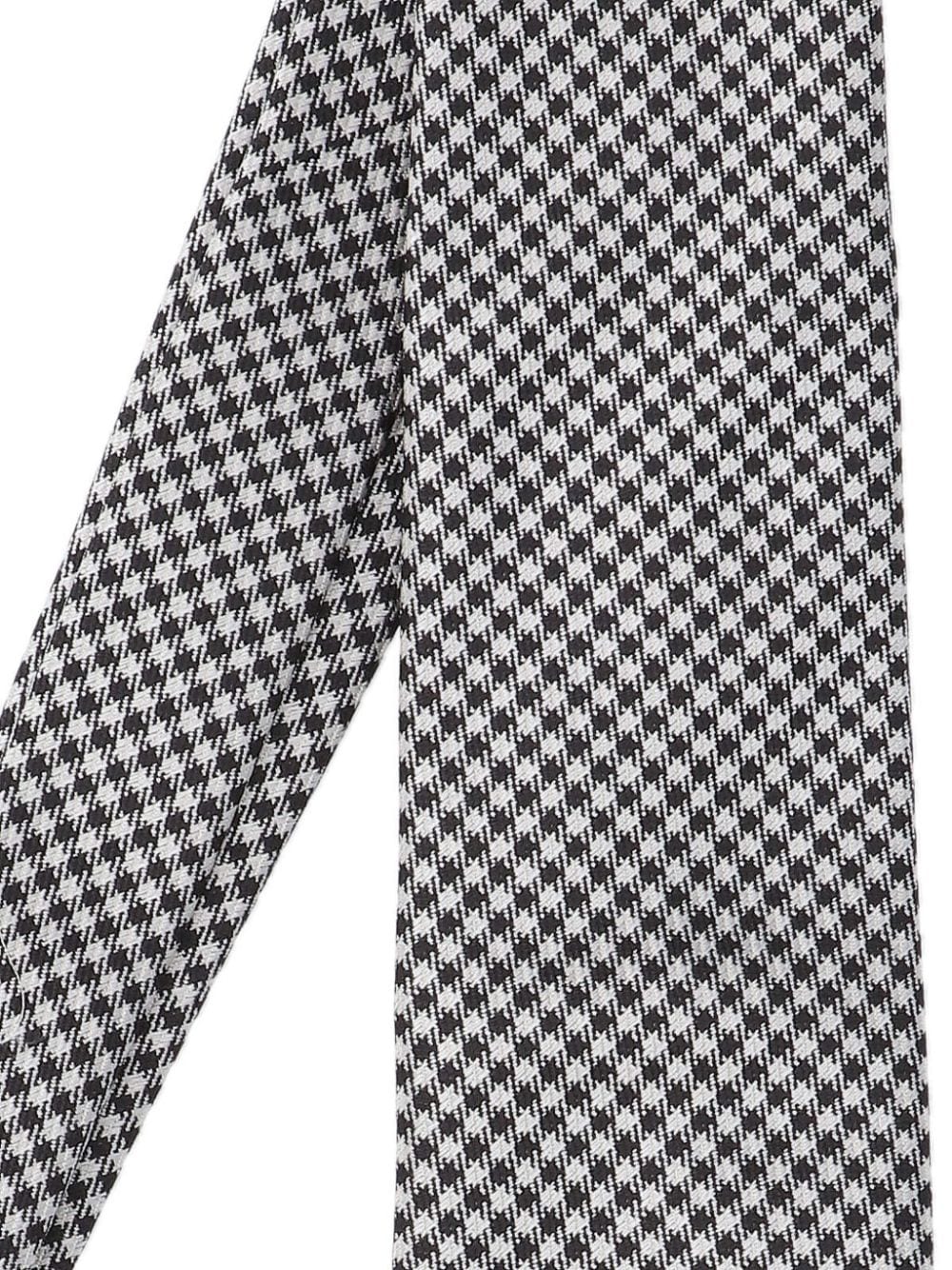 TOM FORD check-pattern tie - Zwart