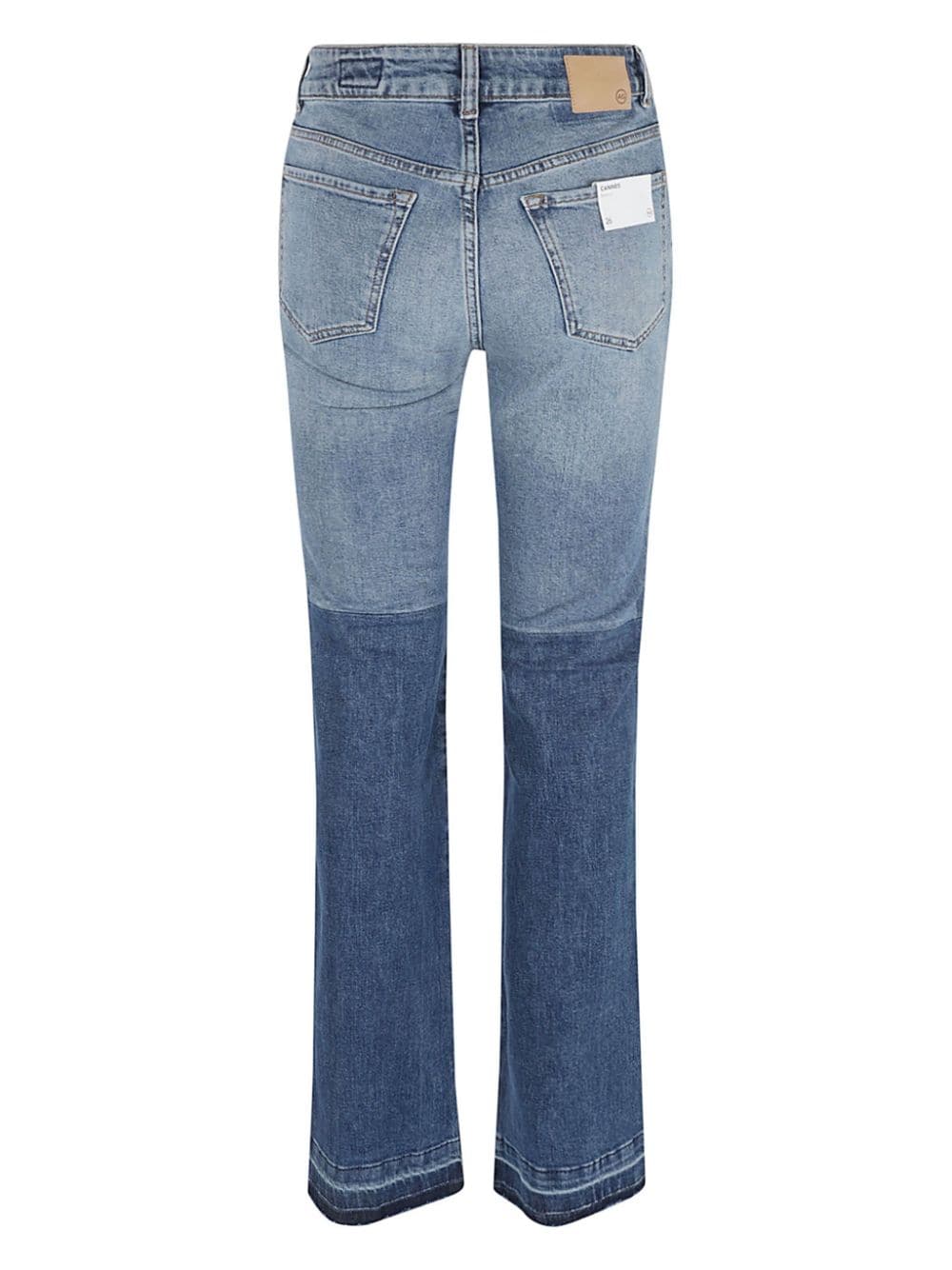 AG Jeans Tweekleurige straight jeans met logopatch - Blauw