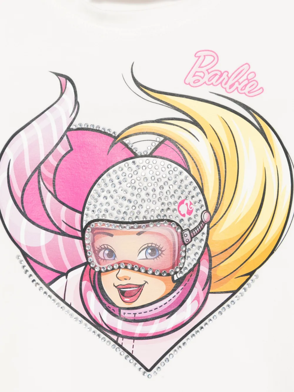 Monnalisa x Barbie T-shirt met hartpatroon Wit