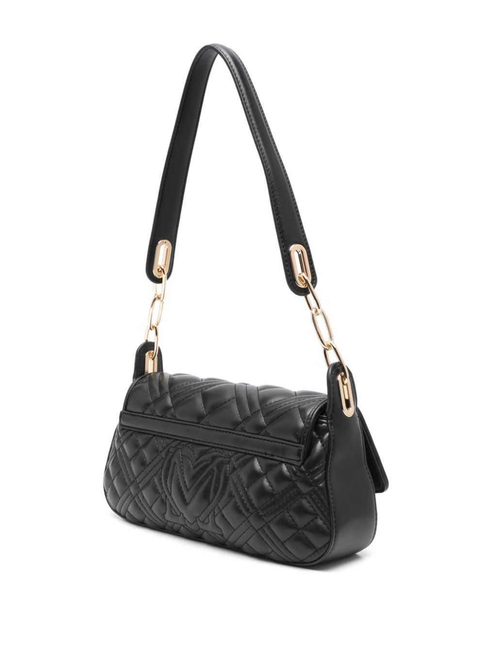 Shop Love Moschino Logo-lettering Shoulder Bag In Black