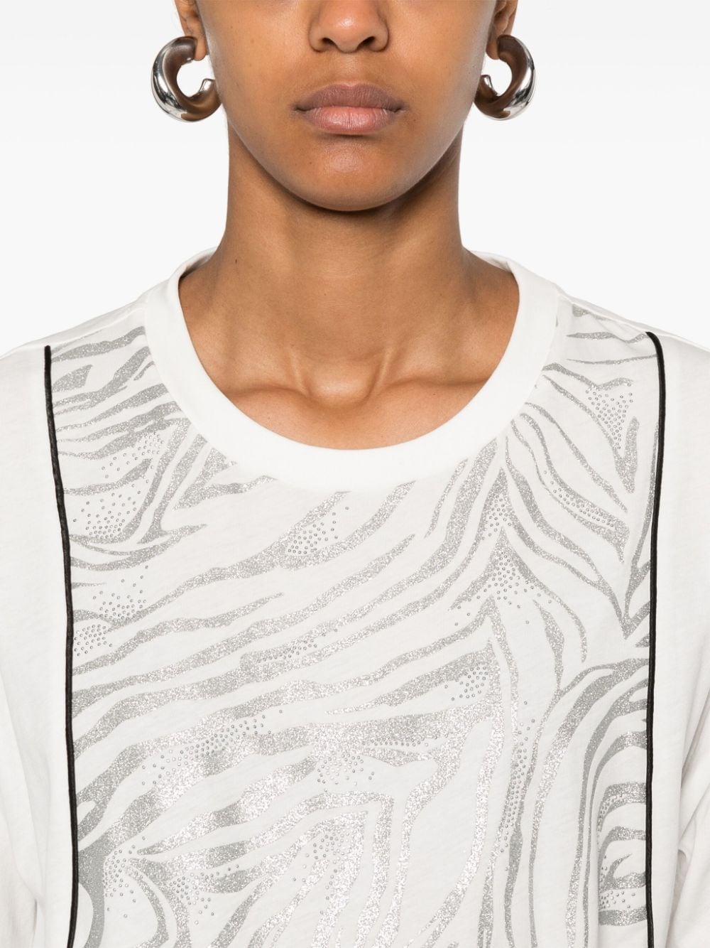 Shop Liu •jo Zebra-print T-shirt In Weiss