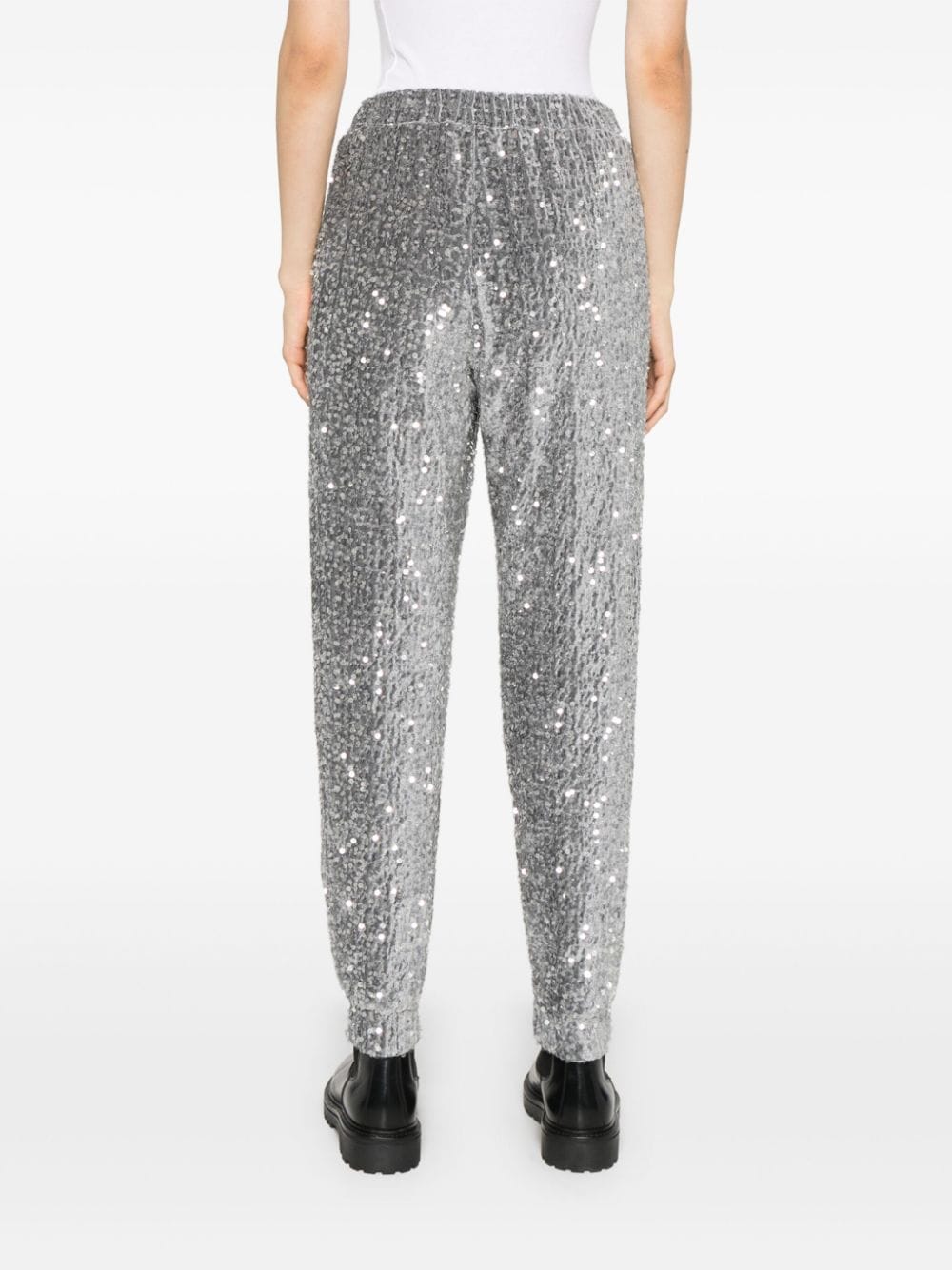 Shop Herno Sequin-embellished Trousers In Grey