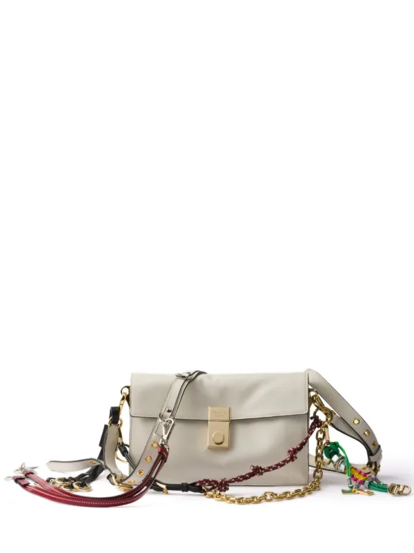 Prada レザー ショルダーバッグ | ホワイト | FARFETCH JP