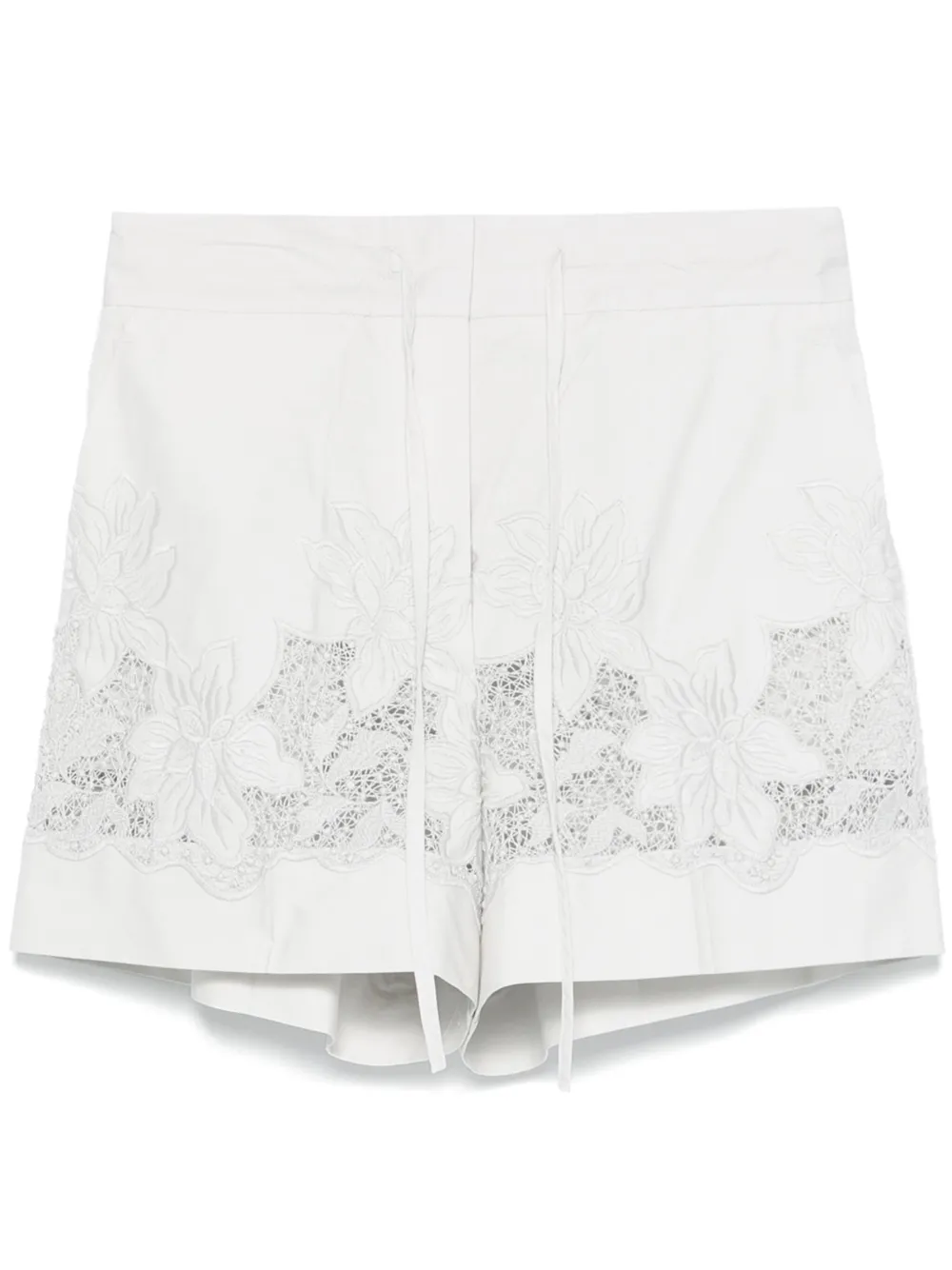 floral-embroidered shorts