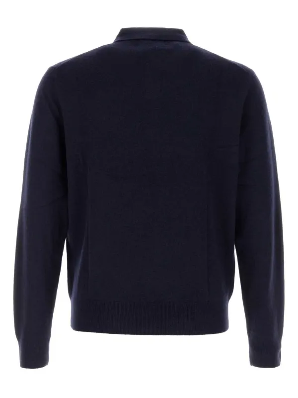 ★STONE ★ Wool polo collar sweater blue MNPOSWE168219 Wool-Blend Polo Sweater in Sweaters | Vince