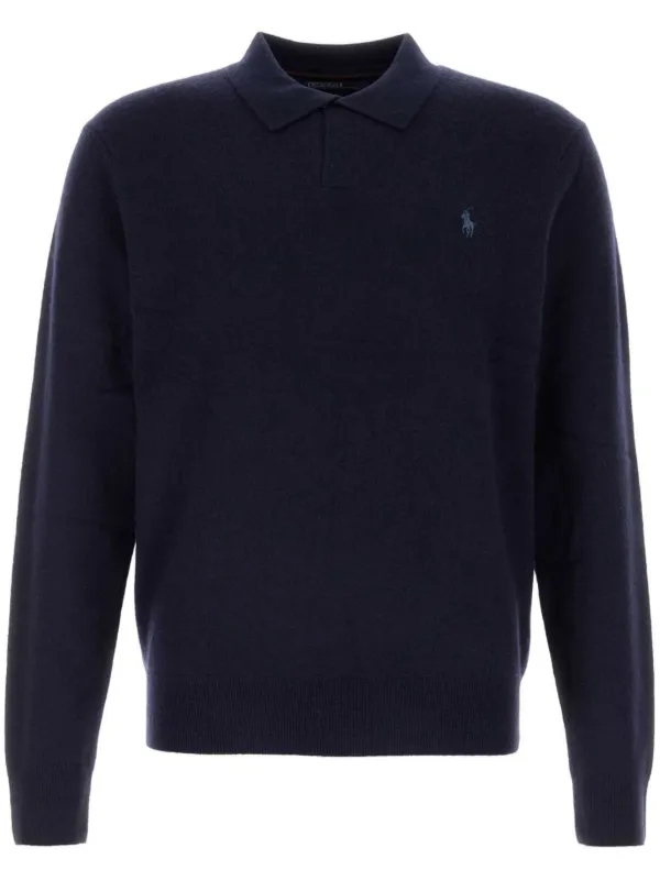 ★STONE ★ Wool polo collar sweater blue MNPOSWE168219 26024177_56057186_600.jpg
