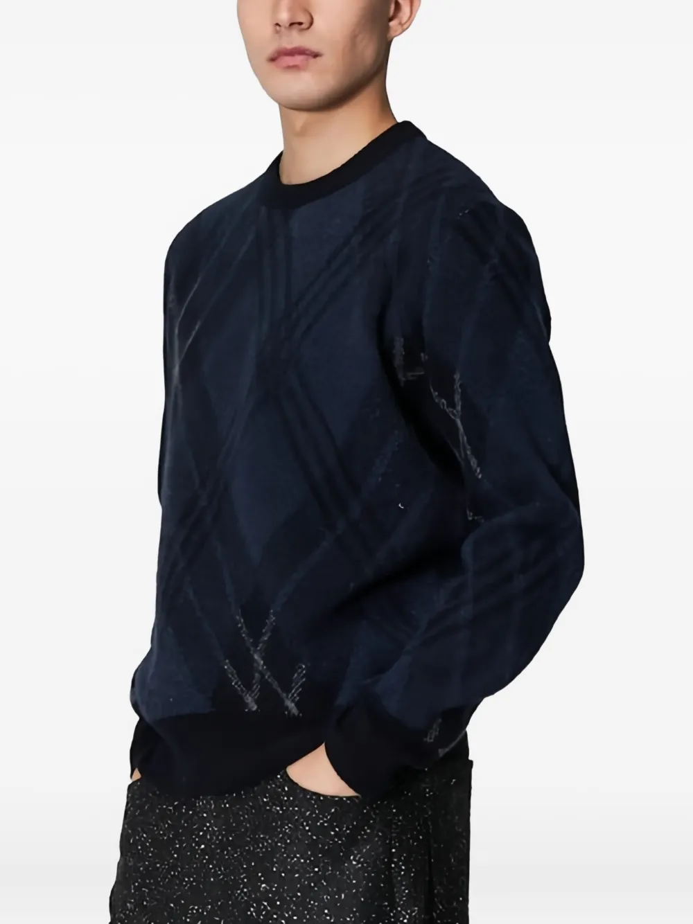 Roberto Collina Jacquard Sweater In Black