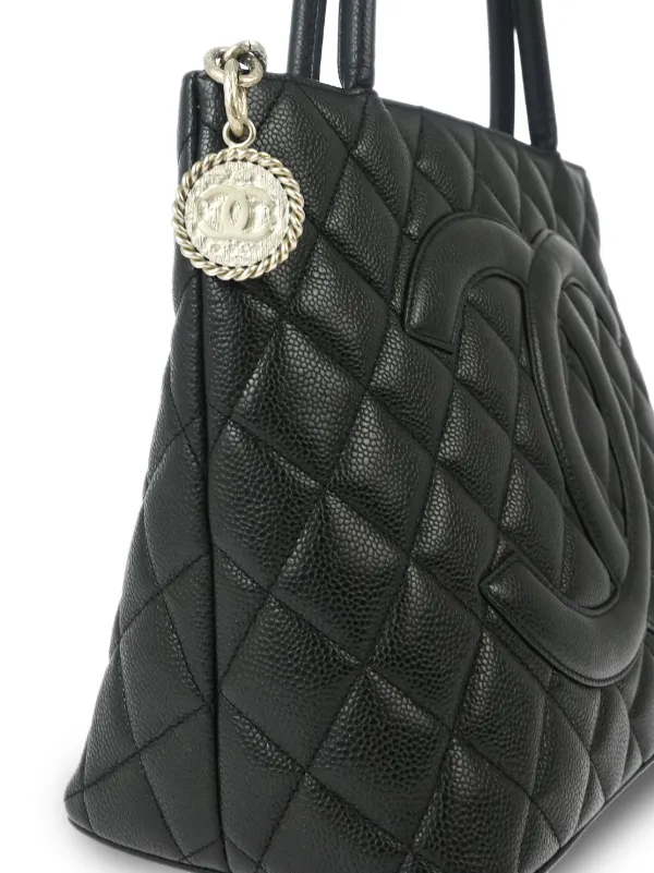 CHANEL Pre-Owned 2002 Medallion Tote Bag Black FARFETCH IN