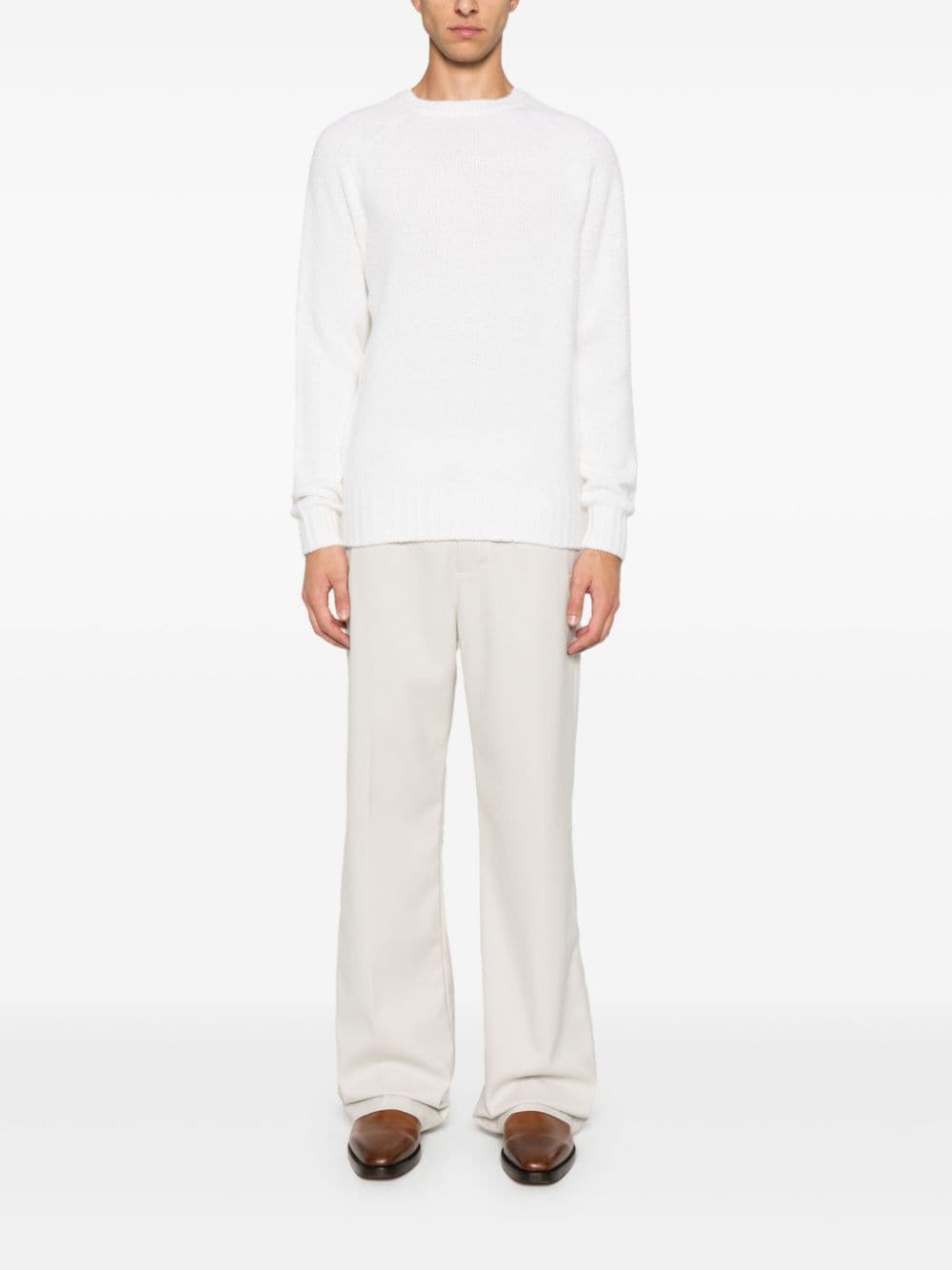 Shop Drumohr Crew-neck Sweater In White