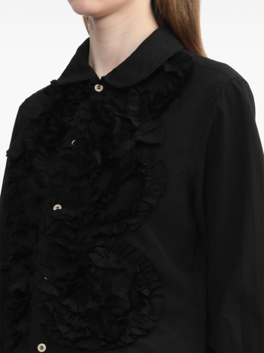 Shop Comme Des Garçons Comme Des Garçons Ruffled Shirt In Black