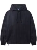 Junya Watanabe MAN stripe pattern hoodie - Blue