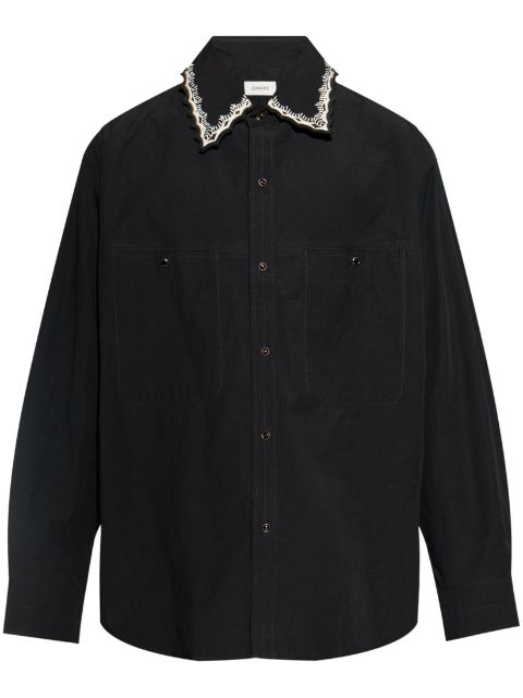 LEMAIRE camisa con cuello bordado