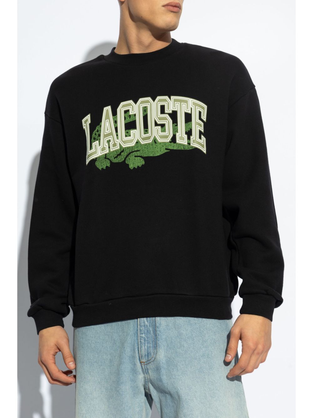 Shop Lacoste Logo-print Sweatshirt In Black