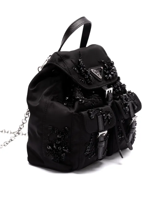Prada Enamel triangle-logo Backpack Black FARFETCH PH
