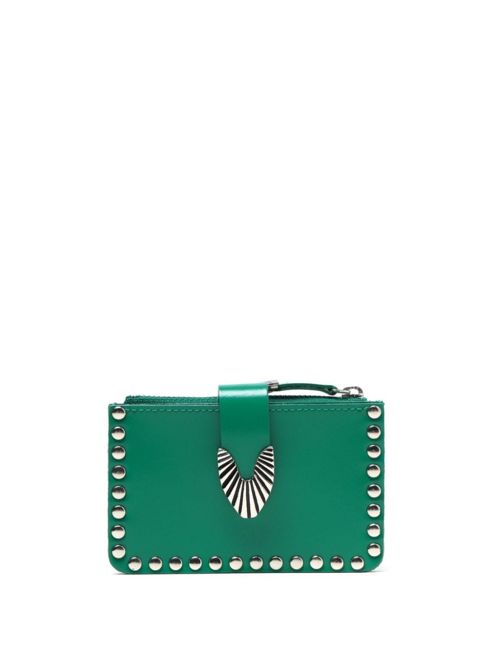 Shop Toga Studded Wallet In Green