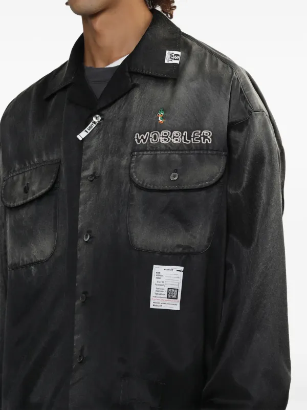 新品　ミハラヤスヒロ　シャツ　ドッキング　変形　パンツ　ボタンロゴ刻印　ブラック Maison MIHARA YASUHIRO（メゾンミハラヤスヒロ）の「【MAISON