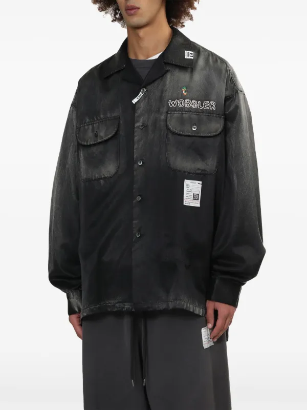Maison Mihara Yasuhiro シャツ Maison MIHARA YASUHIRO ロゴパッチ シャツ | グレー | FARFETCH JP
