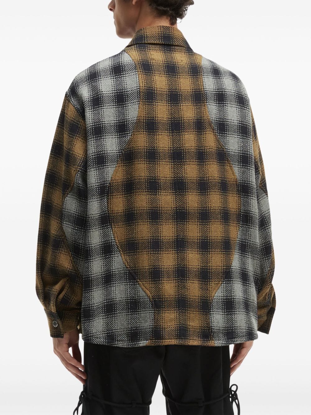 Shop Song For The Mute Tartan-pattern Shirt In 黑色