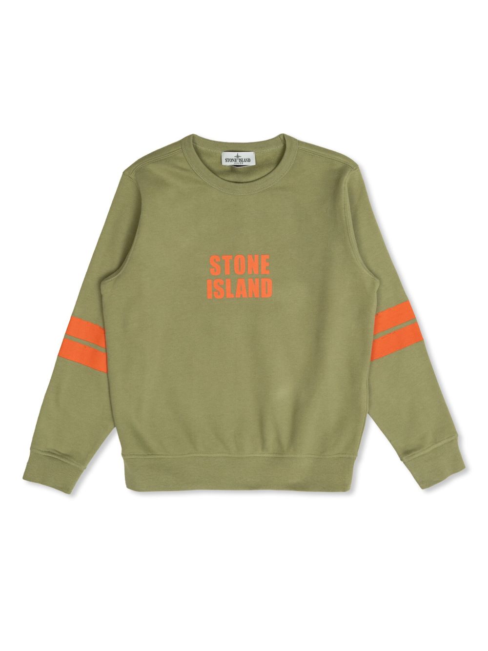 Stone Island Junior Kids' Logo-print Sweatshirt In Green