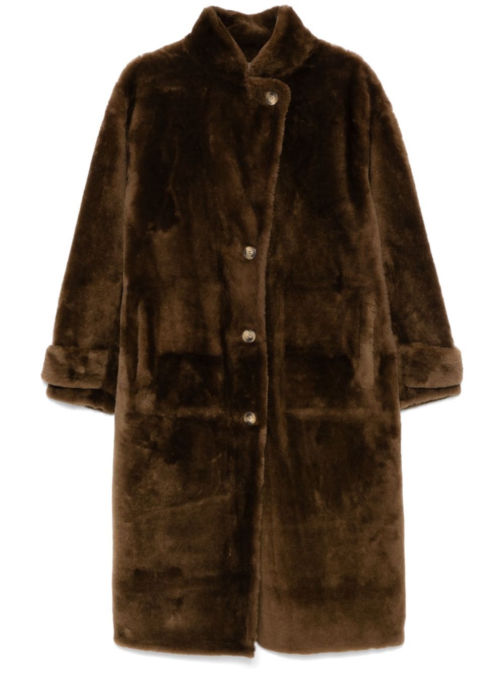 Yves Salomon Cappotto di shearling - Marrone