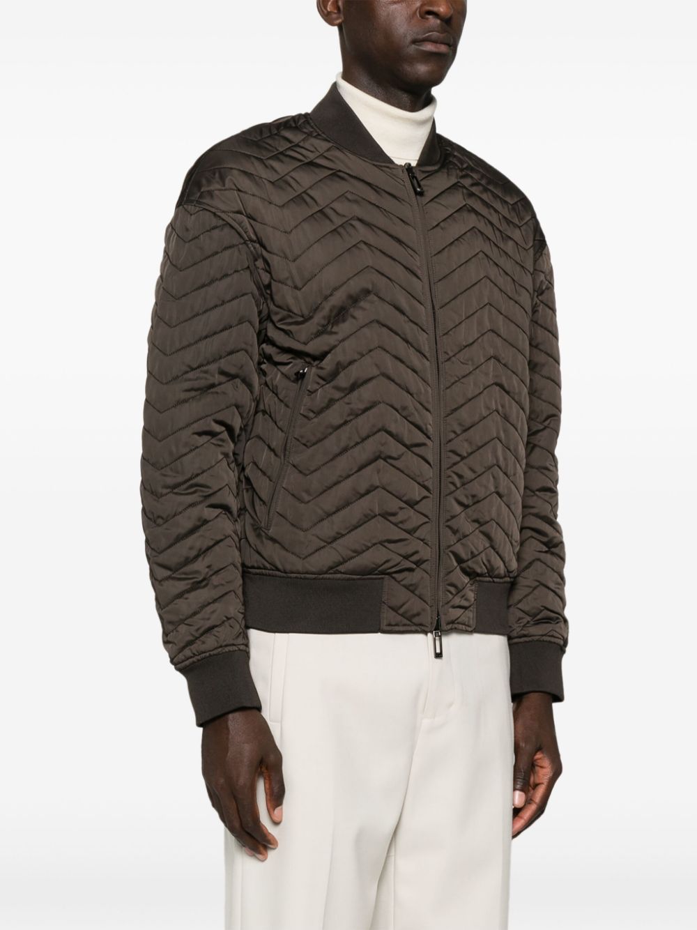 Emporio Armani chevron-quilted jacket Men