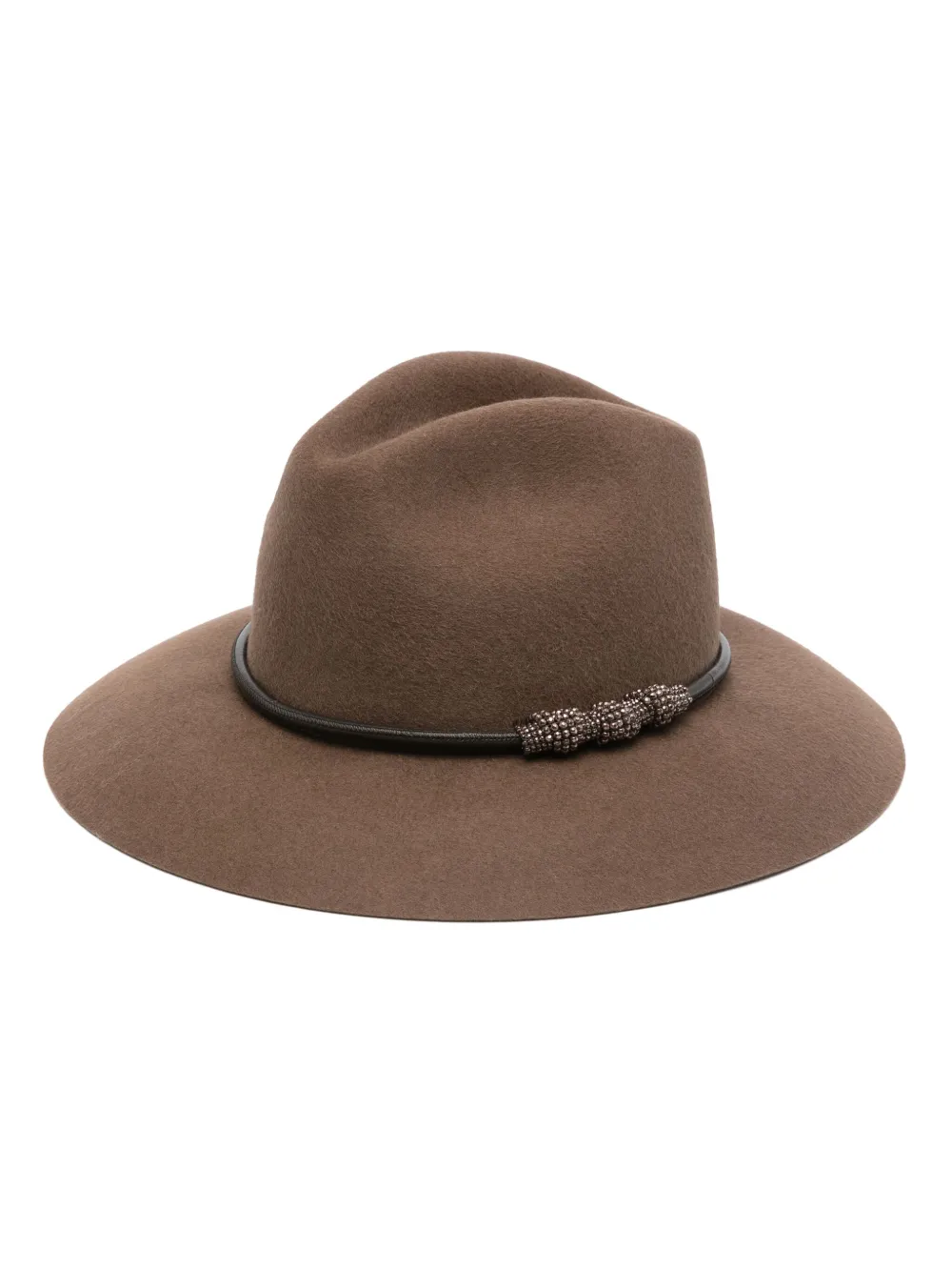 Brunello Cucinelli bead-detailed hat - Brown