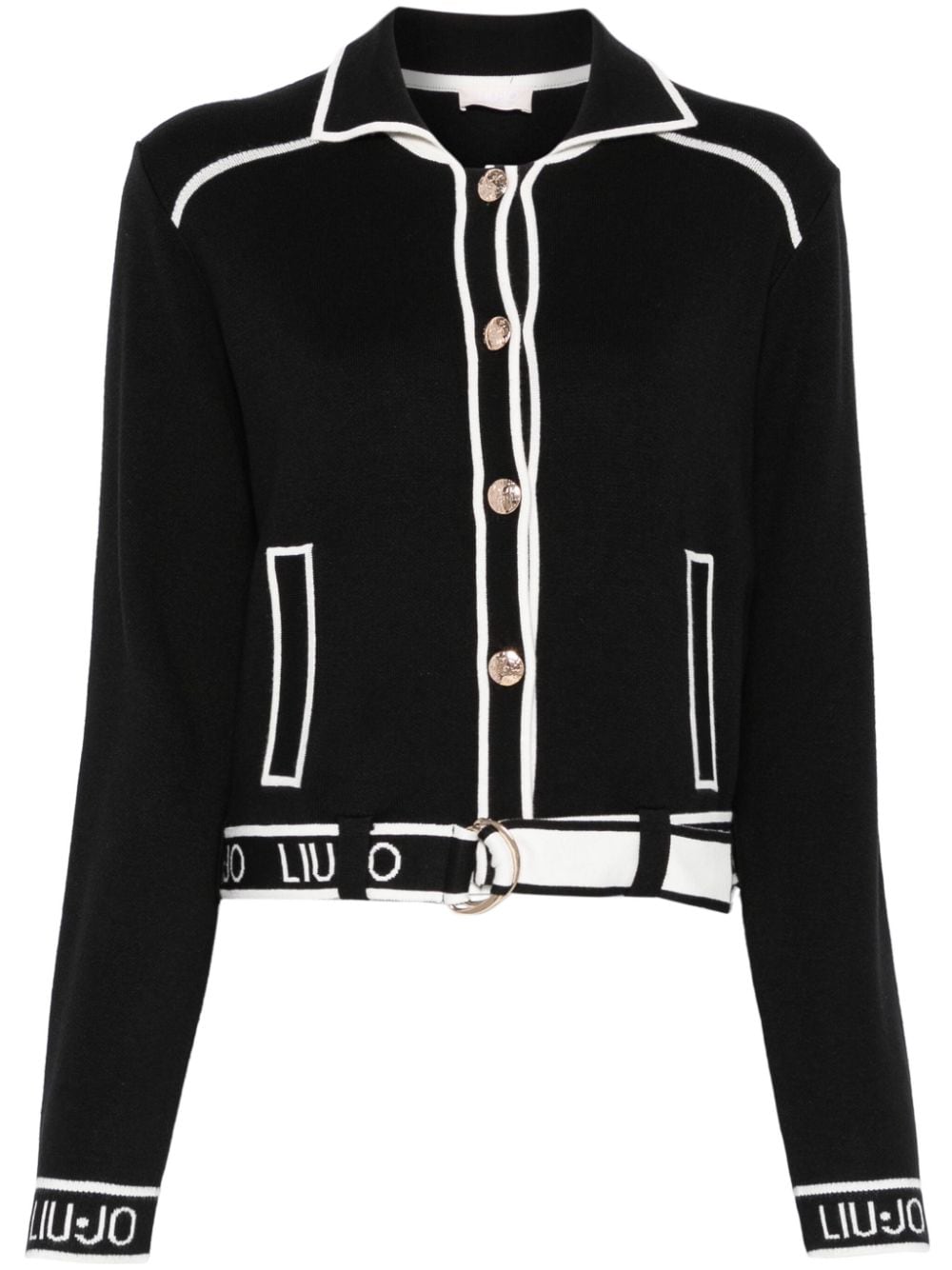 Liu •jo Knitted Cardigan In Schwarz