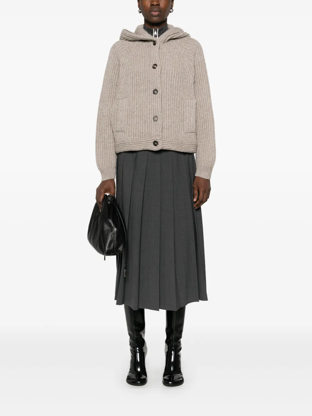 Brunello Cucinelli ribbed cardigan - Grijs