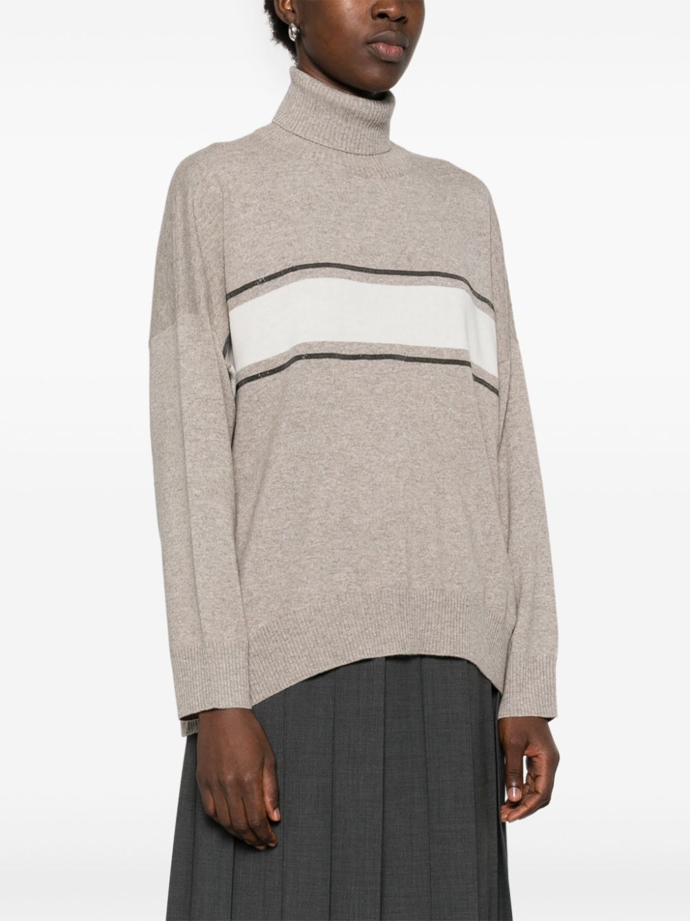 Where to find cheap Brunello Cucinelli stripe-detailing sweater Women