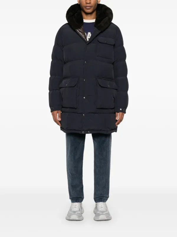 Moncler Rowan Coat Blue FARFETCH AE