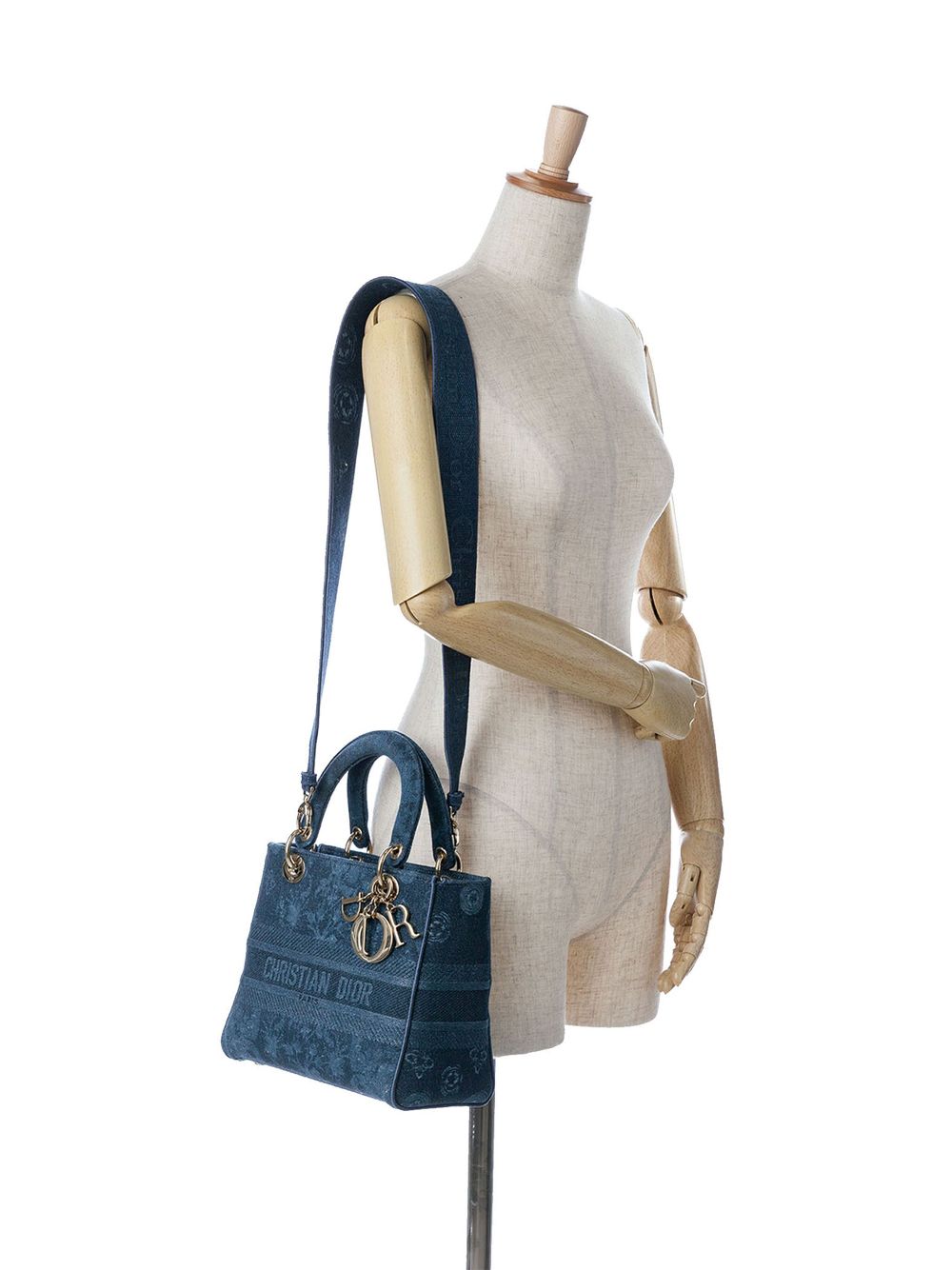 Christian Dior 2021 Medium Denim Toile de Jouy Lady D-Lite satchel Women