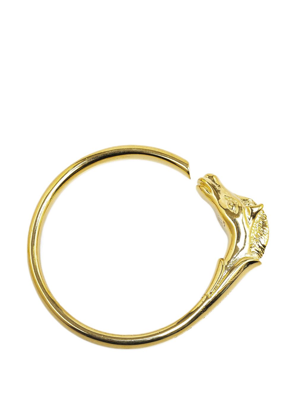 Hermes 20th Century Gold Plated Tete de Cheval Horse Bangle costume bracelet Women