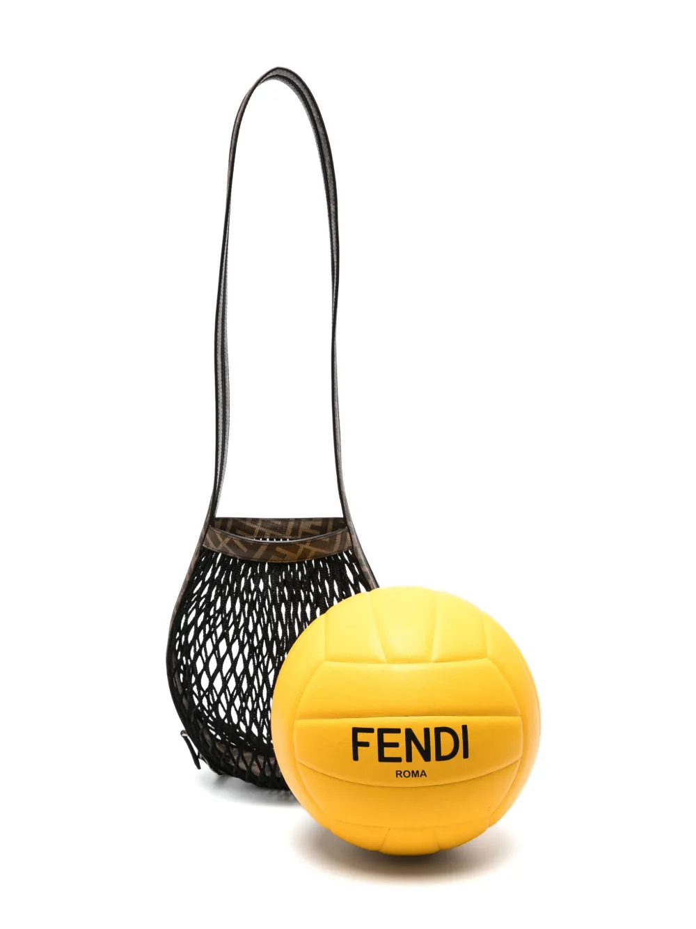 Fendi Kids Bal en tas met logo-print Geel