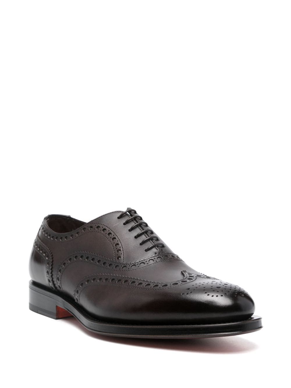 Santoni leather Oxford shoes Brown