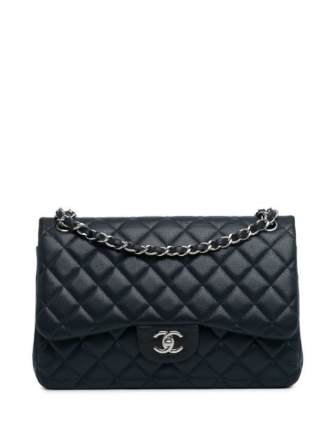 HOT SALE CHANEL 2013-2014 Jumbo Classic Caviar Double Flap shoulder bag Women