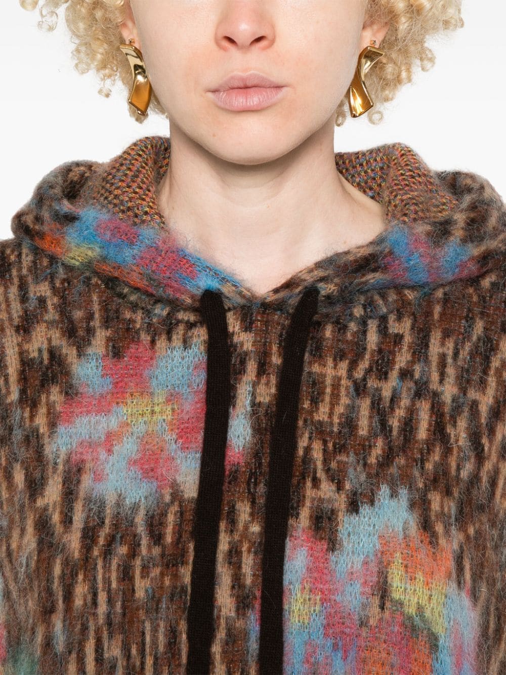 Shop Roberto Collina Patterned-jacquard Hoodie In Brown