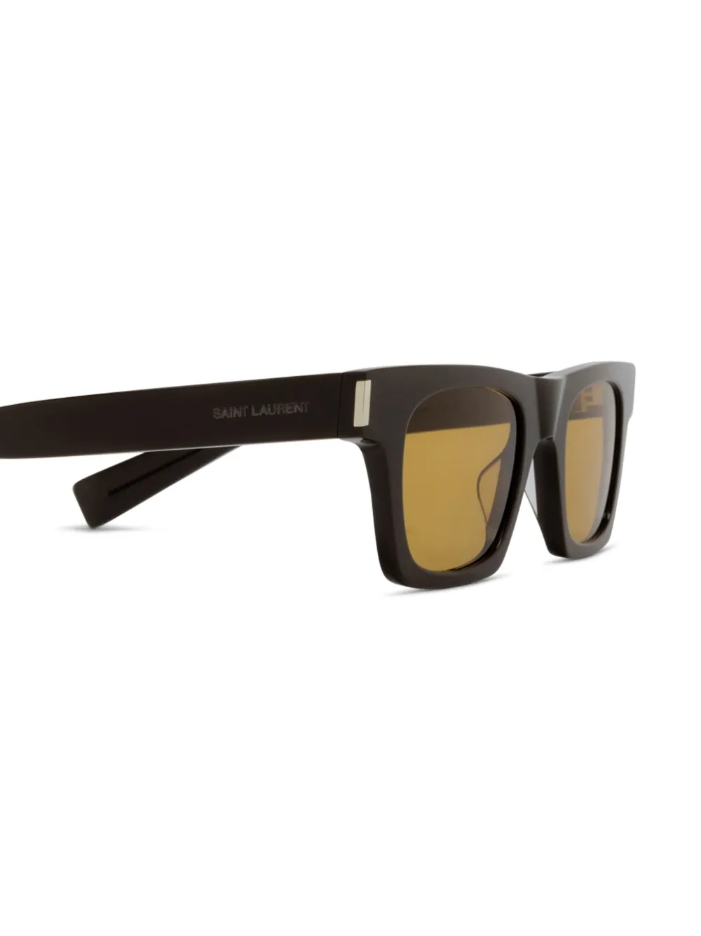 Saint Laurent Eyewear Zonnebril met logoprint Bruin