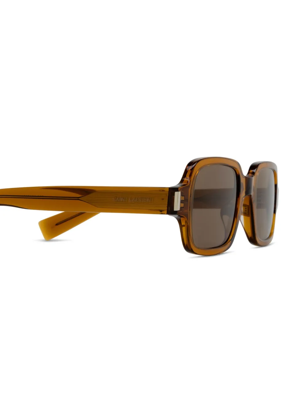 Saint Laurent Eyewear Zonnebril met logoprint Bruin