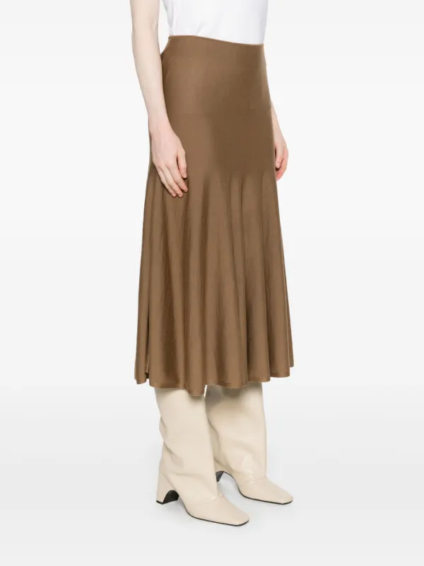 KHAITE Mayu Midi Skirt | Brown | FARFETCH