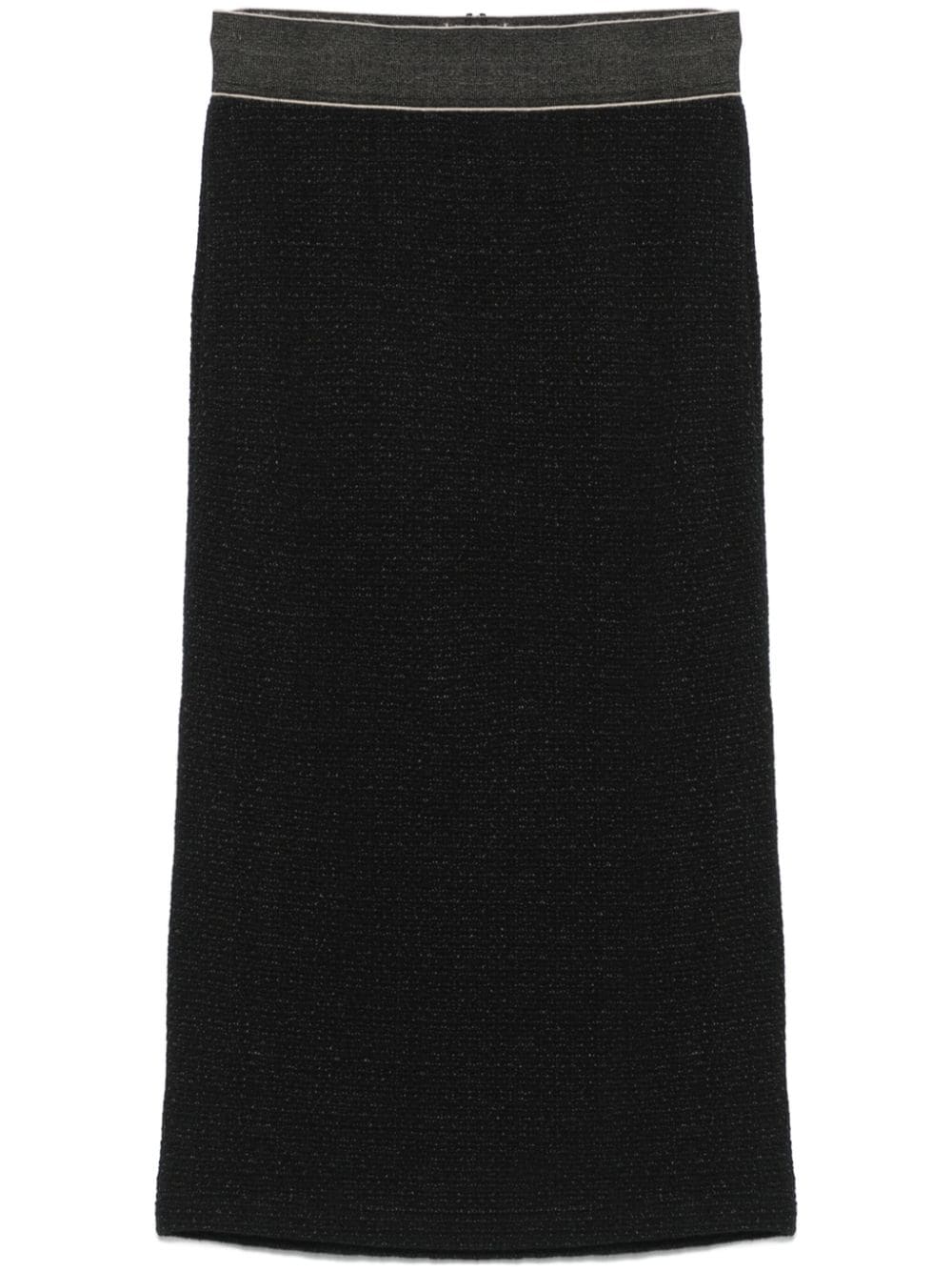 Transit Patterned-jacquard Knitted Midi Skirt In Black