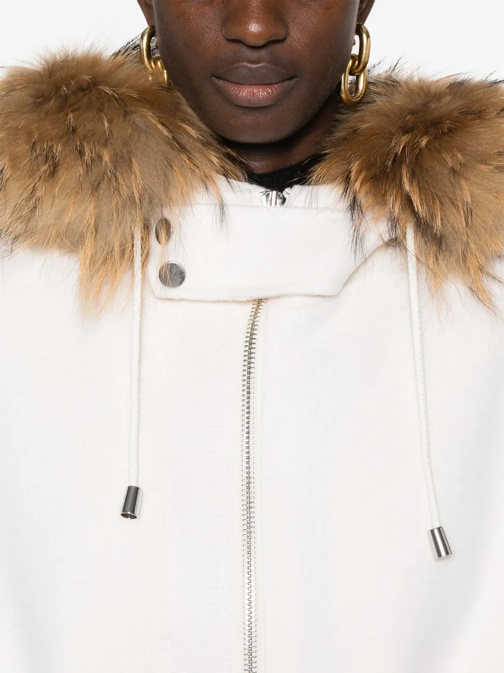P.a.r.o.s.h Hooded Coat In Neutrals