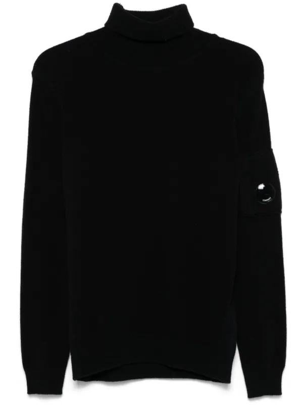 トップス C.P. COMPANY ds knit black C.P. Company Metropolis Knitted Wool Half Zip Black at
