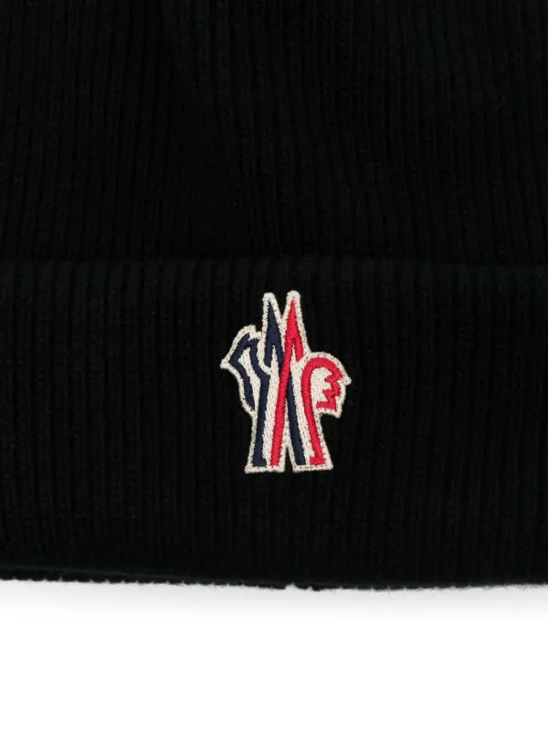 Moncler Grenoble logo-patch Beanie Hat | Black | FARFETCH
