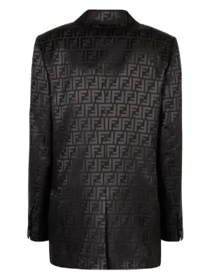 【送関込】FENDI☆satin crepe ff blazer FENDI FF Monogram double-breasted Blazer | Black | FARFETCH KW