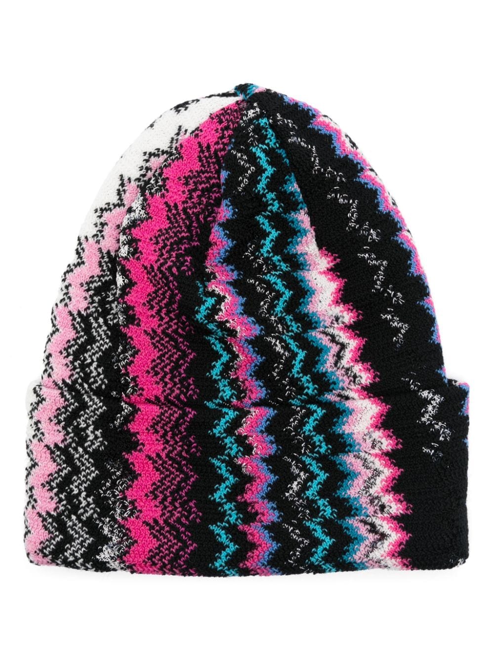 Shop Missoni Zigzag-motif Beanie Hat In 黑色